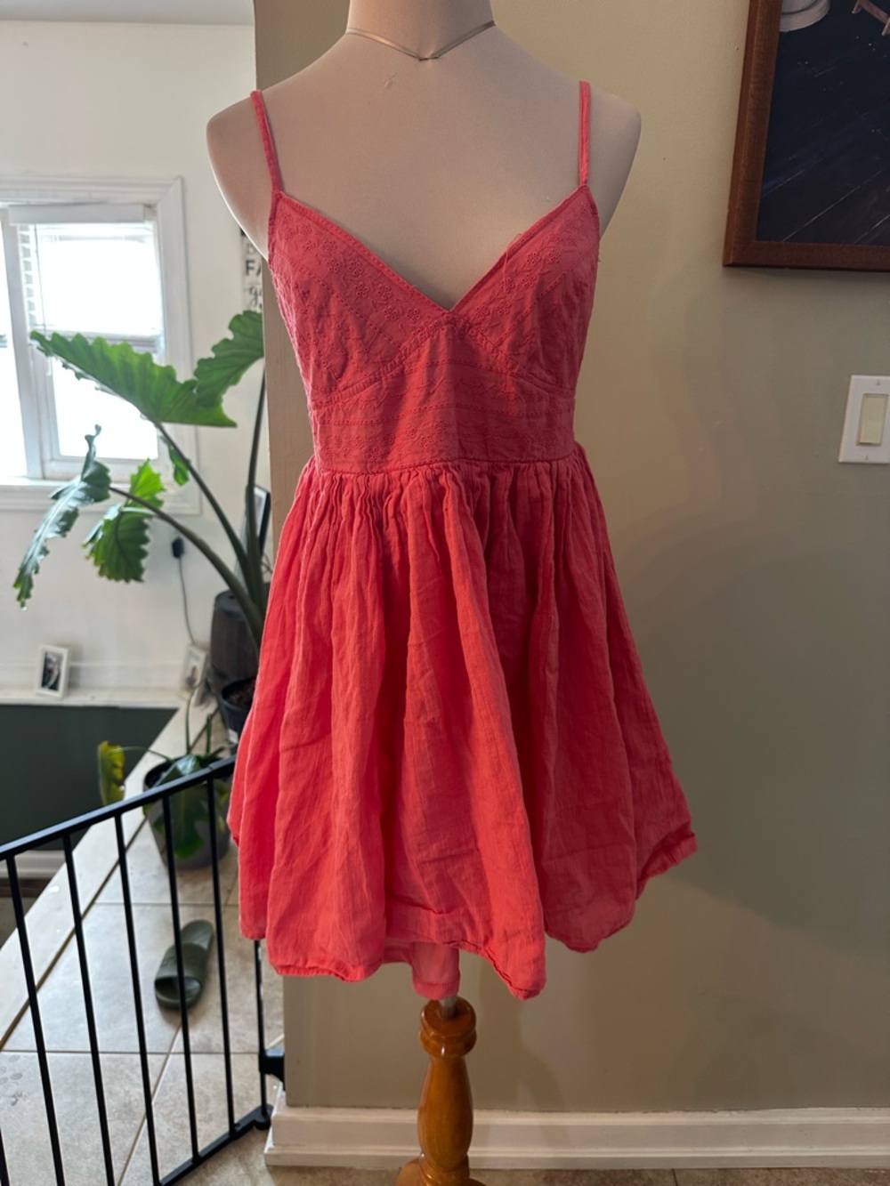 Aeropostale Coral Pink Smocked Sundress